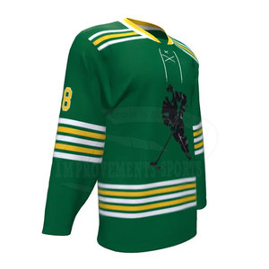 Nouveau maillot de hockey sur glace imprimé logo 100% tissu polyester pas cher prix maillot de hockey sur glace - Product Image 5