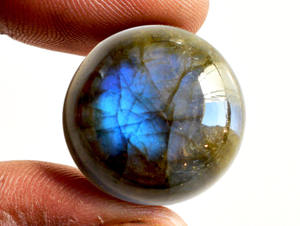 Perles de pierres précieuses en labradorite naturelle, cabochons ronds à dos plat, polies, pour la fabrication de bijoux, vente en gros, pierres de guérison - Product Image 3