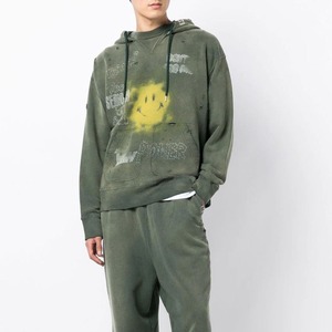 Logo personnalisé 450gsm Sweats à capuche brodés lourds avec patch vintage Sweats à capuche vieillis pour hommes - Product Image 1