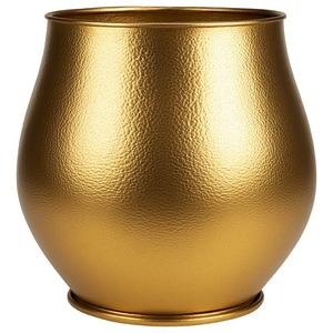 Pot de tuyau décoratif antique en laiton doré fait à la main de luxe parfaitement conçu pour la décoration de jardin saisonnière élégante - Product Image 2