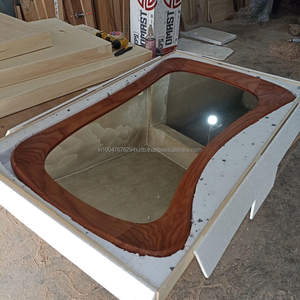 Miroir mural ovale en bois Art Déco fait main KALATRI, écologique, léger, bord poli, décoration élégante pour la maison et l'hôtel - Product Image 3