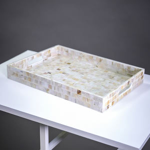 Bandeja de incrustaciones de nácar de Vietnam de alta calidad, bandeja de servicio duradera hecha a mano, respetuosa con el medio ambiente para cocina moderna-SM2002 - Product Image 2