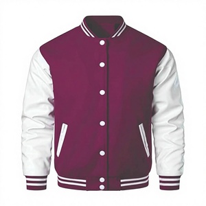 Veste de baseball pour homme avec logo personnalisé, col montant et logo frontal, en tissu toile de laine de haute qualité - Product Image 1