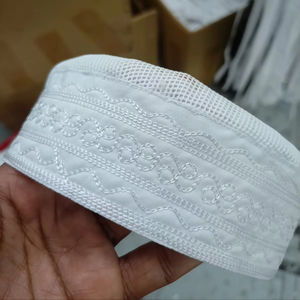 Chapeau de prière musulman en coton gaufré tricoté à la main, ajustable, en maille de qualité supérieure, prix d'usine, pour hommes, toutes saisons - Product Image 2