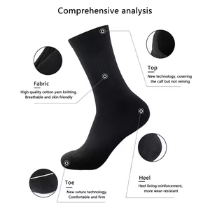 Chaussettes de sport unisexes de haute qualité, respirantes, à logo brodé personnalisé, vente en gros OEM, chaussettes de compression, chaussettes de sport de mode - Product Image 4