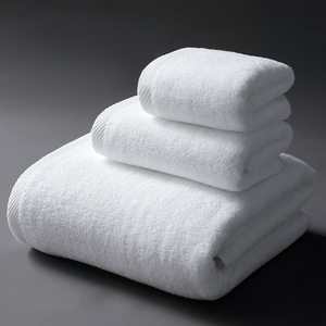 100% coton doux blanc brodé ensemble de serviettes de bain taille personnalisée pour adultes haute qualité démaquillage essuie-mains avec sac d'opp - Product Image 4