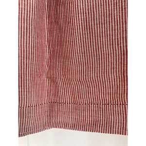 Falda de Lino Tejida a Mano DVE ISHA con Bordado Floral, Cintura Elástica con Cordón Ajustable, Volantes y Estampado de Rayas Carmesí, Talla XS para Primavera - Product Image 4