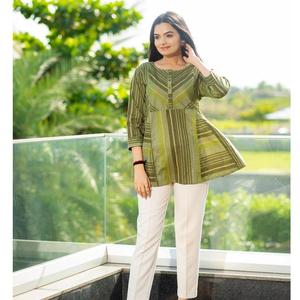 เสื้อตัวสั้นผ้าคอตตอนสุดเท่เครื่องแต่งกายมีสไตล์สวมใส่สบายสวมใส่สบายฤดูร้อน - Product Image 1