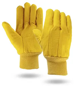 Otton-guantes de seguridad para trabajo de construcción, manoplas protectoras de mano amarillas cómodas para pulgar y muñeca de punto pesado - Product Image 1