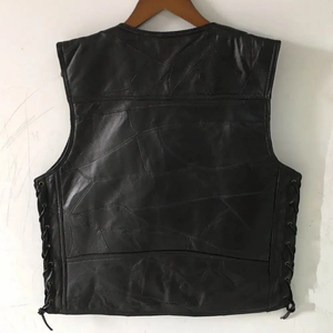 Gilet de moto léger de haute qualité pour hommes Logo personnalisé en cuir véritable véritable pour l'hiver à bas prix - Product Image 2