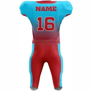 Maillot de football américain personnalisé par sublimation, manches courtes, 100 % polyester, respirant et anti-humidité, unisexe adulte - Product Image 3