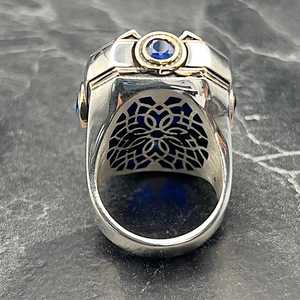 Anillo Elegante de Plata para Hombre con Zafiro Azul Cuadrado, Idea de Regalo Única con Tecnología de Incrustación Elegante para Ocasiones Especiales - Product Image 6