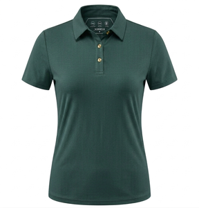 เสื้อโปโลผู้หญิง ผ้าริบถัก โพลีเอสเตอร์ สแปนเด็กซ์ 180 GSM สีเขียวมิ้นท์ เนื้อนุ่ม ระบายอากาศได้ดี ปักโลโก้ตามสั่ง เสื้อโปโลผู้หญิง - Product Image 5