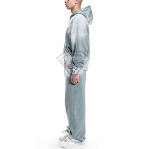 Conjunto de Sudadera con Capucha y Pantalones Deportivos Anchos con Lavado Ácido Personalizado, Conjuntos de Chándal Extra Grandes de Algodón, Sudadera con Capucha Vintage Unisex, Chándal para Hombre - Product Image 2