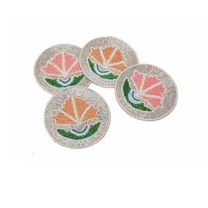 Juego de posavasos bohemios para decoración de mesa de cocina, manteles individuales redondos con cuentas, para oficina, café, comedor, fiesta, boda personalizada al aire libre - Product Image 3