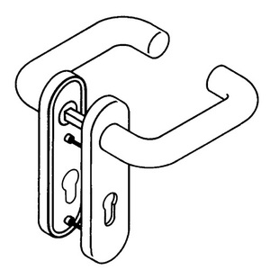 HEWI 111R01.110 99 PZ Juego de manijas de palanca redondeadas con escudo corto de plástico 99 para persianas, estores y contraventanas - Product Image 3