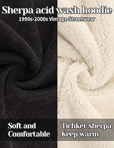 Sudaderas con capucha de lavado ácido informales de invierno para hombre, Color sólido, ajuste Regular, forro polar de algodón 100%, transpirable, diseño de bolsillo ecológico - Product Image 4