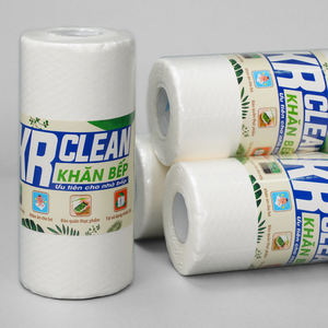 Krclean 100 feuilles de lingettes de cuisine jetables super absorbantes chiffons de nettoyage tissés pour vaisselle Tables cercle blanc durable - Product Image 6