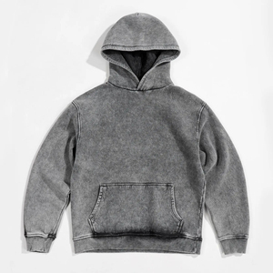 เสื้อฮู้ดผ้าฝ้าย100% 2025ซักด้วยกรดเทอร์รี่ฝรั่งเศสคอมบ์ - Product Image 1