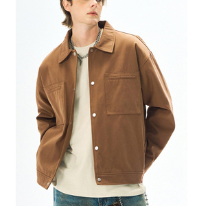Chaqueta de cuello levantado para hombre de alta calidad, elegante diseño clásico, cierre de botones, chaqueta Vintage de algodón cálida fina y holgada para otoño - Product Image 2