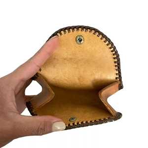 กระเป๋าใส่เหรียญสไตล์ตะวันตกของผู้หญิงกระเป๋าคลัทช์หนังขนสัตว์สีน้ำตาลกระเป๋าสตางค์ที่ไม่ซ้ำใครพร้อมซิปปิด - Product Image 5