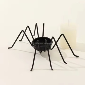 Portavelas de luz de té de Metal con diseño de araña con patas de araña acabado negro para el hogar decoraciones de mesa de Halloween - Product Image 2