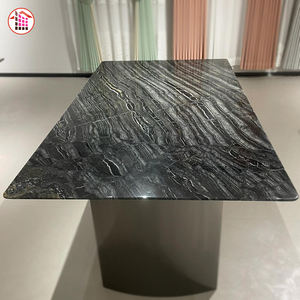 高品质黑色木质大理石板抛光森林大理石餐桌黑色桌面咖啡桌台面中国供应商 - Product Image 4