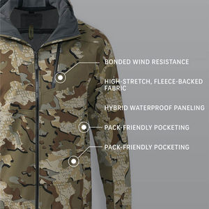 แจ็กเก็ตปาร์กายุทธวิธีกันน้ำประสิทธิภาพสูงมีฮู้ดขนแกะที่ถอดออกได้ลายพรางป่าสำหรับกีฬากลางแจ้งเนปาล - Product Image 3