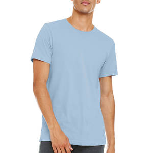 เสื้อยืดเปล่าลายเรียบวัสดุคุณภาพสูงคอกลมและแขนสั้นสีน้ำตาลดำขาวน้ำเงินเทาสีน้ำตาล - Product Image 3