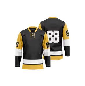 Maillot de hockey sur glace pour adulte de qualité professionnelle personnalisé avec broderie et couture 100% coton Séchage rapide Respirant Service OEM - Product Image 1