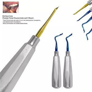 Instrument d'extraction dentaire manuel réutilisable Dogmatic International S T R-L 2 mm en acier inoxydable avec revêtement en titane bleu pour le bois - Product Image 1