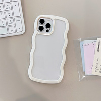 Nouvelle coque transparente antichoc hybride TPU PC à ondulations pour filles, compatible iPhone 17 16 15 14 13 Pro Max