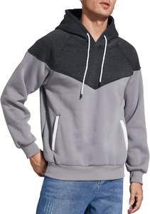 Sweat à capuche surdimensionné coton polaire hommes pull hiver chaud poche kangourou épaule tombante mode personnalisée - Product Image 3