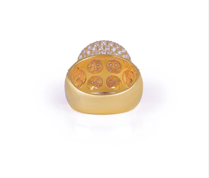 แหวนแต่งงานทรงกลมแบบฮิปฮอปประดับเพชรโมอิสซาไนต์ไทเทเนียมสำหรับทุกเพศ - Product Image 2