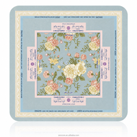 Tapis de Mahjong Américain 31,5x31,5 pouces, Tapis de Table de Mahjong Antidérapant, Tapis de Jeu Imprimé Floral Coastal, Tapis de Table de Mahjong Personnalisé OEM ODM