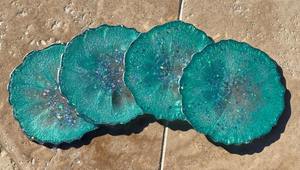 Plateau en résine fait main avec sous-verres, modèle simple et élégant, ensemble de service pour un usage quotidien à la maison et au bureau - Product Image 3