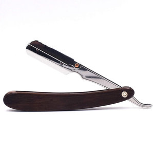 Manche en bois Rasoir de coiffeur à bord droit pour le rasage et l'entraînement au maquillage permanent Lame remplaçable en acier inoxydable - Product Image 5