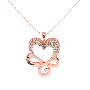 Magnifique pendentif cœur éblouissant - Diamant naturel de 0,21 carat, taille brillant rond, certifié IGI, couleur HI, clarté VS-SI, cadeau unisexe - Product Image 1