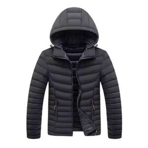 Vêtements de plein air Veste imperméable personnalisée pour hommes Bomber d'hiver rembourré brillant Vestes à capuche chaudes et épaisses pour hommes - Product Image 2