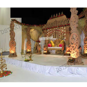 Escenario de Madera para Ceremonias de Pubertad con Temática Manavarai, Escenario para Bodas Grandes, Mandap, Decoración para Eventos Tamil, Configuración de Escenario para Bodas - Product Image 1