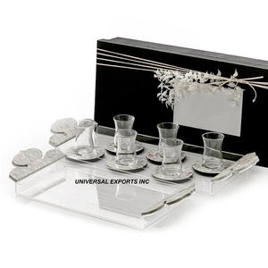 Bandeja redonda de madera para chocolate Bandeja de servicio hecha a mano de buena calidad Bandeja de chocolate de madera de lujo de calidad superior - Product Image 4