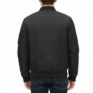 Veste bomber d'hiver pour homme, vente directe d'usine, avec logo personnalisé sur le devant, coupe-vent, respirante, légère, style fermeture éclair - Product Image 2