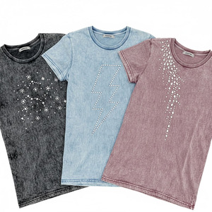 Camiseta de Hombre de Lujo al por Mayor, 100% Algodón, de Alta Calidad, Gruesa, con Cuello Personalizado, Adornada con Perlas, Ajustada, Transpirable - Product Image 1