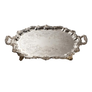 Bandeja de aluminio de calidad de lujo para servir alimentos, perfecta para bodas y eventos, vajilla más vendida y bandeja para servir alimentos - Product Image 1