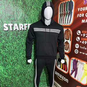 Trajes de chándal de nailon para hombre hechos en fábrica de alta calidad Logotipo personalizable Ropa deportiva de lana de invierno en tamaño XXL para trotar - Product Image 1