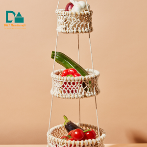Panier de rangement suspendu en macramé à 3 niveaux B2B, style nordique, pour fruits et légumes, pour cuisine et jardin, UE - Product Image 1