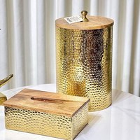 Nouveau design en métal coulé doré et boîte à mouchoirs en verre porte-serviettes pour hôtel maison et restaurant
