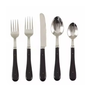 ชุดมีดเหล็กทุบกระจกขัดเงาพร้อมที่จับโลหะชุดเครื่องใช้บนโต๊ะอาหารชุดรับประทานอาหารชุดรับประทานอาหารโลหะ - Product Image 3