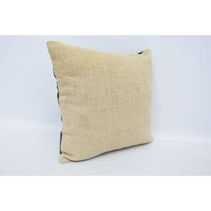 Sutil rayas Beige lana 16x16 pulgadas almohada tejida Vintage Kantha Patchwork estilo Retro - Product Image 3