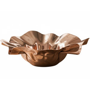 Bol à chocolat élégant en acier inoxydable doré, bord ondulé texturé, plat de service ovale en métal pour la maison et l'hôtellerie - Product Image 5